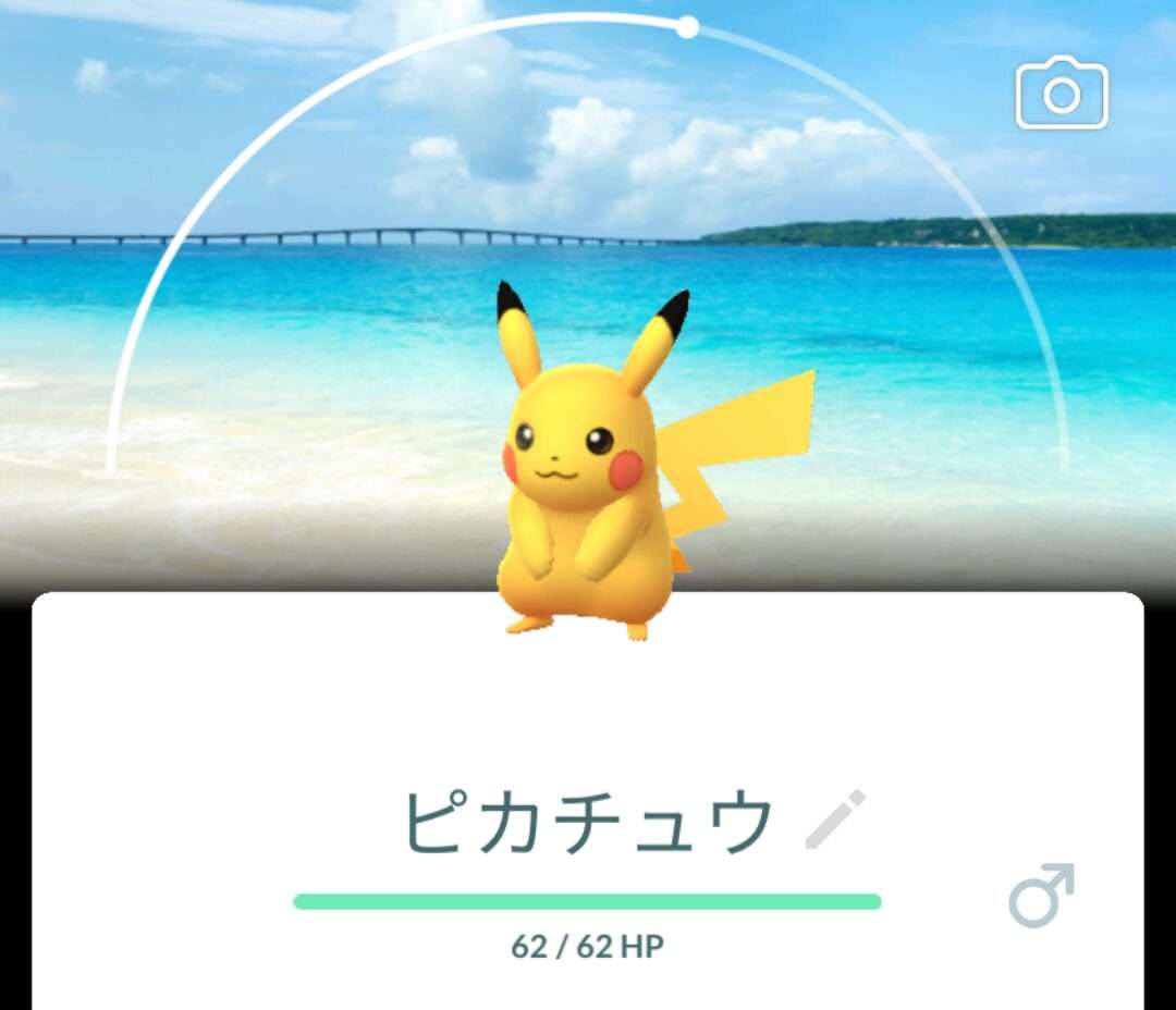 ポケモンGOの沖縄背景ピカチュウ