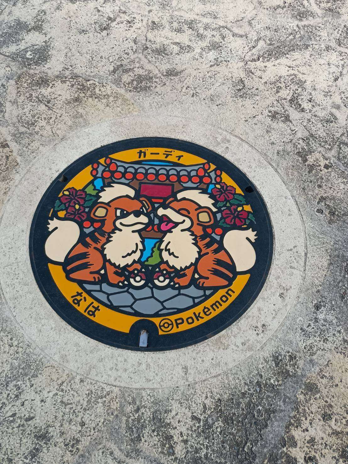 ポケふた　沖縄デザイン。ガーディ。那覇